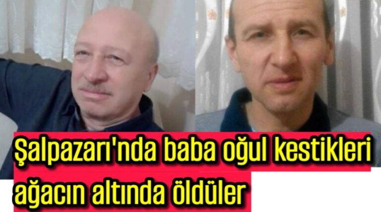 Şalpazarı’nda baba oğul kestikleri ağacın altında öldüler 