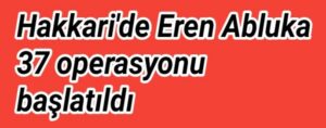 Hakkari’de Eren Abluka 37 operasyonu başlatıldı
