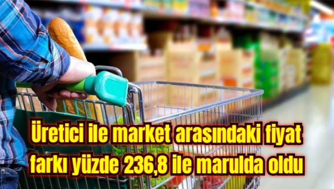 Üretici ile market arasındaki fiyat farkı yüzde 236,8 ile marulda oldu. 