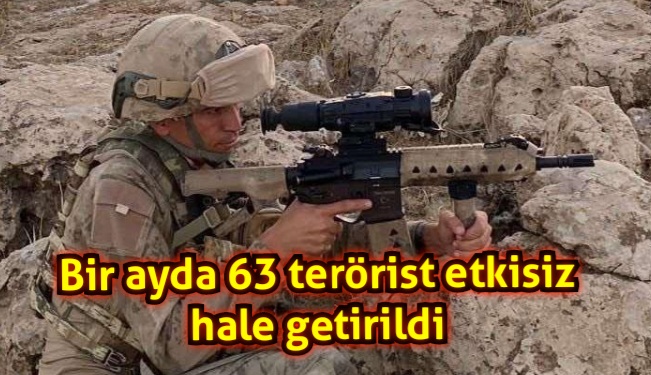 Bir ayda 63 terörist etkisiz hale getirildi