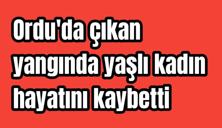 Ordu’da çıkan yangında yaşlı kadın hayatını kaybetti 