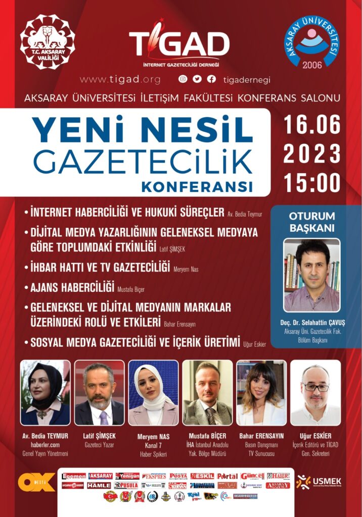 TİGAD Aksaray’da “Yeni nesil gazetecilik” konferansında bir araya gelecek