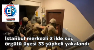 İstanbul merkezli 2 ilde düzenlenen Kuyu-7 operasyonlarında 33 şüpheli yakalandı