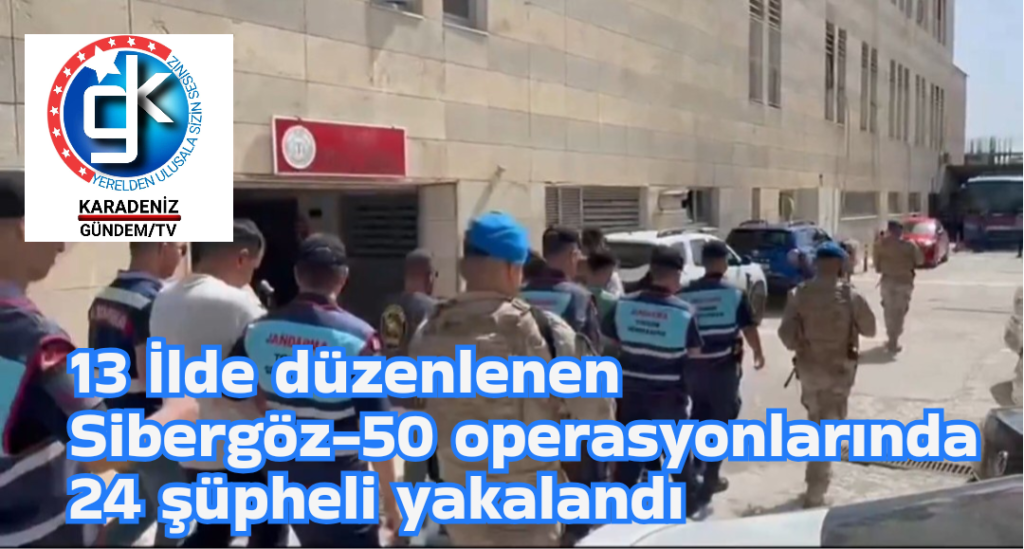 13 İlde Jandarma tarafından düzenlenen Sibergöz-50 operasyonlarında 24 şüpheli yakalandı