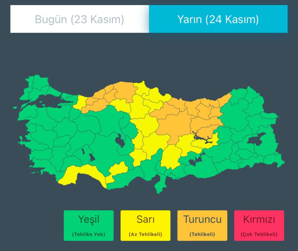 Meteoroloji’den 16 ile turuncu, 15 ile ise sarı kod uyarısı