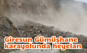 Giresun Gümüşhane karayolunda heyelan 