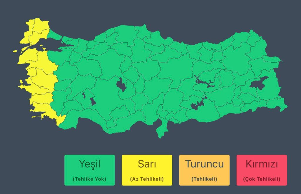 Marmara ve Ege Bölgesi için kuvvetli fırtına uyarısı
