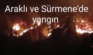 Araklı ve Sürmene’de yangın
